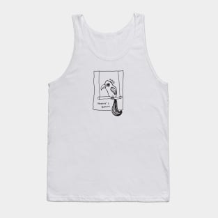 parrot on a swing nobody is perfect black linedrawing T-Shirt Tank Top